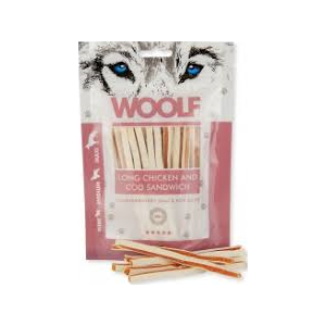 woolf hondensnacks-long chicken&cod sandwich-fleur's pet shop-natuurlijke snacks online bestellen